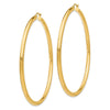 10K Polished 3mm Tube Hoop Earrings