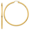 10K Polished 3mm Tube Hoop Earrings