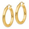 10K Polished 4mm Tube Hoop Earrings