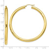 10K Polished 4mm Tube Hoop Earrings