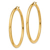10K Polished 4mm Tube Hoop Earrings