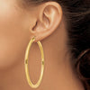 10K Polished 4mm Tube Hoop Earrings