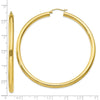 10K Polished 4mm Tube Hoop Earrings
