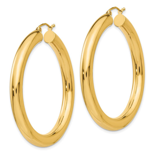 10k Polished 5mm Tube Hoop Earrings