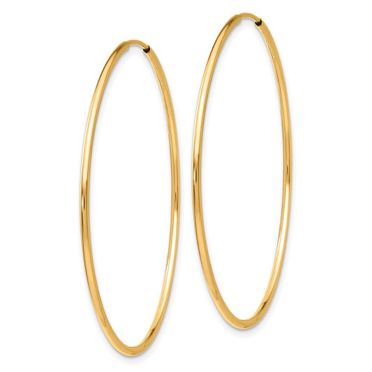 10k Polished Endless Tube Hoop Earrings