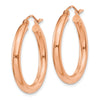 10K Rose Gold Polished 3mm Hoop Earrings