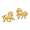 10k Satin Diamond-cut Unicorn Post Earrings