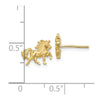 10k Satin Diamond-cut Unicorn Post Earrings