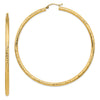 10k Lightweight 3mm Diamond-cut Hoop Earrings