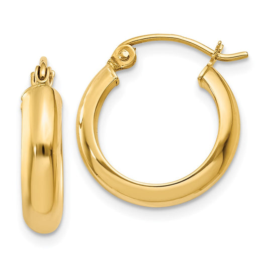 Gold Half-round Tube Hoop Earrings