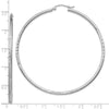 10k White Gold Satin and Diamond-cut 2mm Round Hoop Earrings