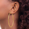 10k Diamond-cut 2mm Round Tube Hoop Earrings