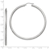 10k White Gold Diamond-cut 3mm Round Hoop Earrings
