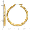 10k Diamond-cut 3mm Round Hoop Earrings