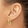 10k Diamond-cut 3mm Round Hoop Earrings