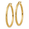 10k Diamond-cut 3mm Round Hoop Earrings