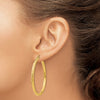 10k Diamond-cut 3mm Round Hoop Earrings