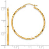 10K 1.5x35mm Diamond Cut Hoop Earrings