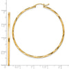 10K 1.5x50mm Diamond Cut Hoop Earrings