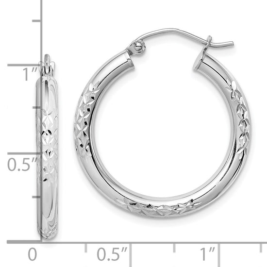 Gold Diamond-cut Hoop Earrings