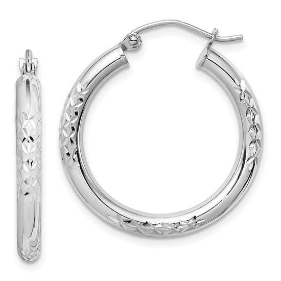 Gold Diamond-cut Hoop Earrings