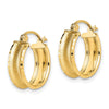 5mm Gold Satin Diamond-cut Hoop Earrings