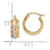 10K & Rhodium Diamond Cut Small Hoop Earrings