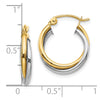10K Two-tone Twist Hoop Earring