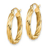 3.25mm Gold Twisted Hoop Earrings