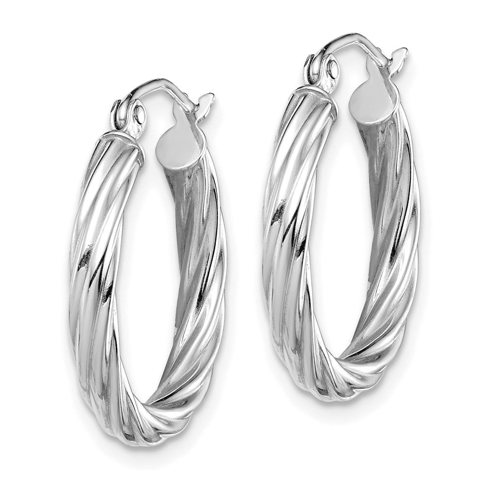 3.25mm Gold Twisted Hoop Earrings
