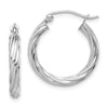 3.25mm Gold Twisted Hoop Earrings
