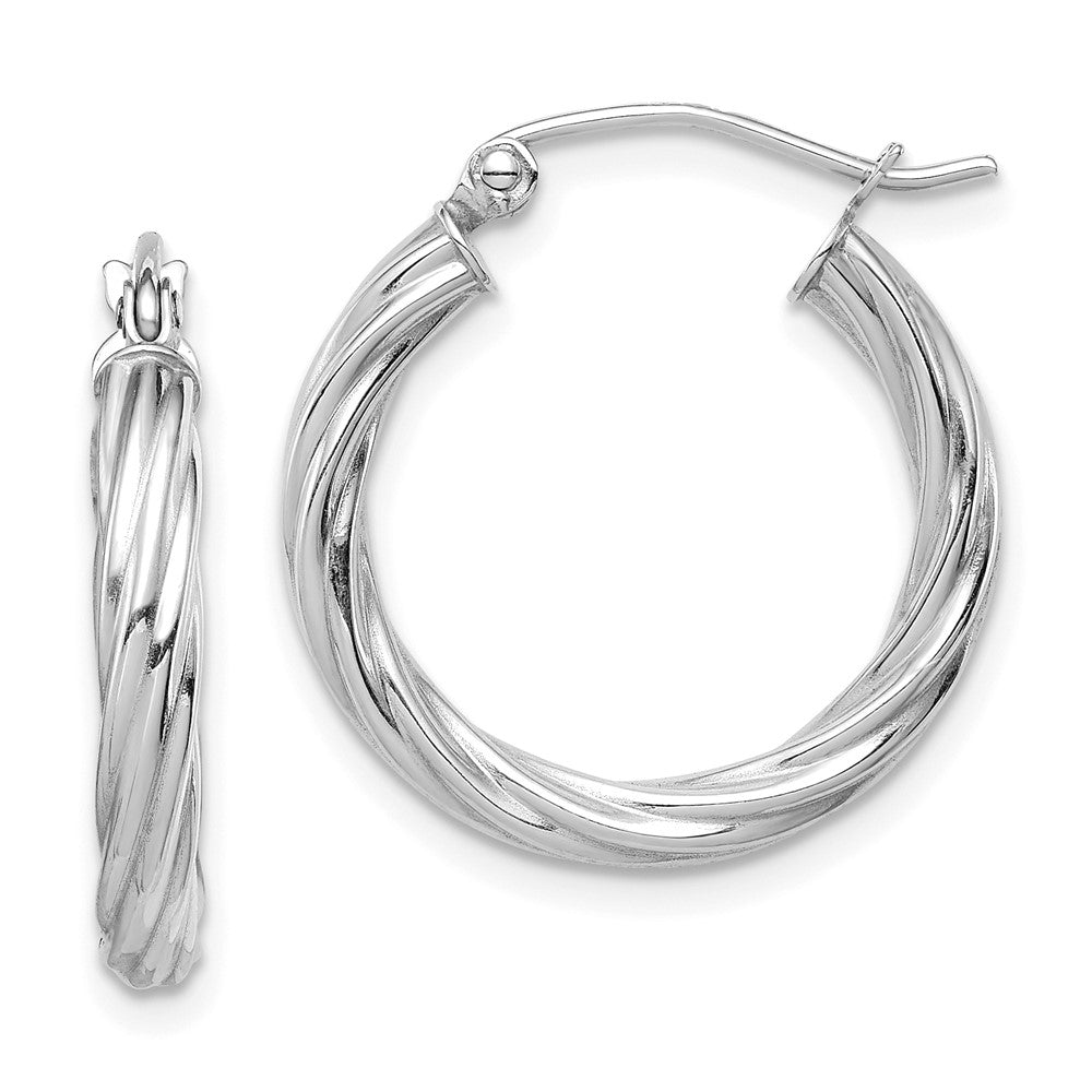 3.25mm Gold Twisted Hoop Earrings
