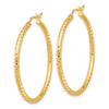 10k Diamond-cut 2mm Round Tube Hoop Earrings