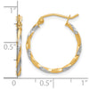 10k & Rhodium Hollow Twisted Hoop Earrings