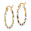 Gold Twisted Tube Hoop Earrings