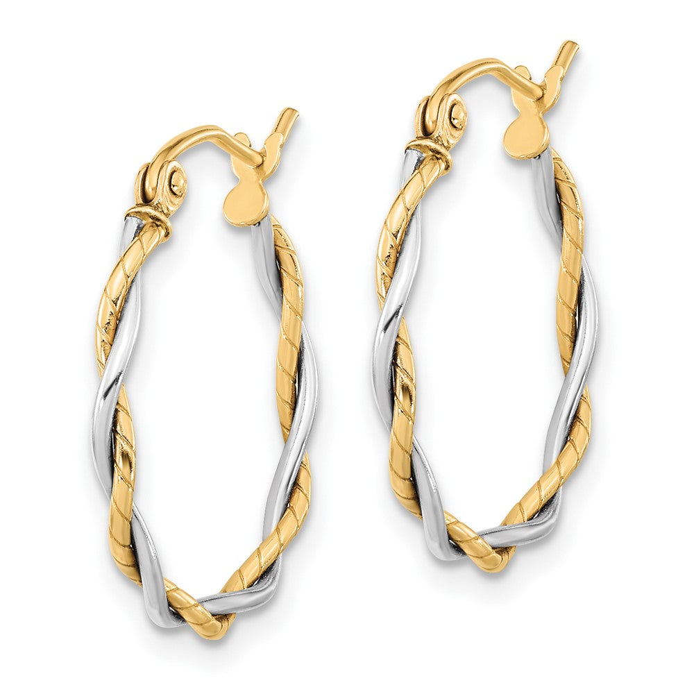 Gold Twisted Tube Hoop Earrings