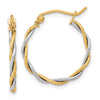 Gold Twisted Tube Hoop Earrings