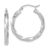 3mm Gold Twisted Tube Hoop Earrings