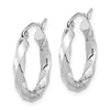 3mm Gold Twisted Tube Hoop Earrings