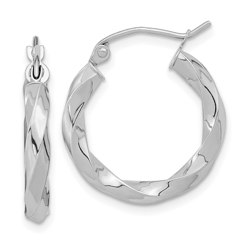 3mm Gold Twisted Tube Hoop Earrings