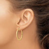 2.5mm Gold Satin Polished Twisted Tube Hoop Earrings