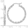 2.5mm Gold Satin Polished Twisted Tube Hoop Earrings