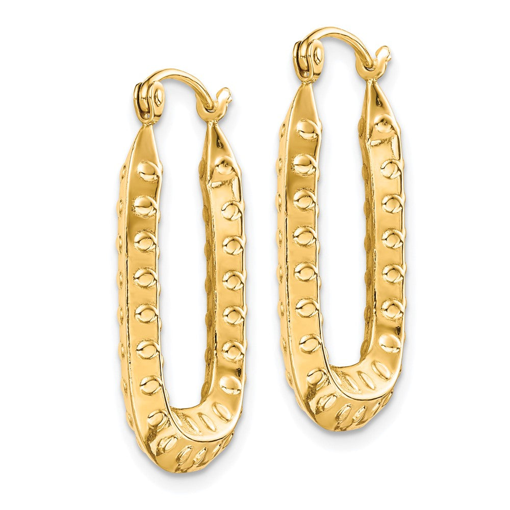 Gold Polished and Textured Square Hoop Earrings