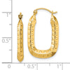 Gold Polished and Textured Square Hoop Earrings