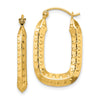 Gold Polished and Textured Square Hoop Earrings