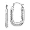 Gold Polished and Textured Square Hoop Earrings