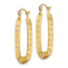 Gold Polished and Textured Square Hoop Earrings