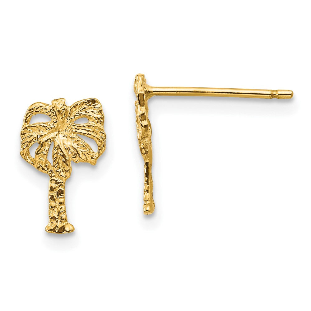 Gold Palm Tree Post Earrings