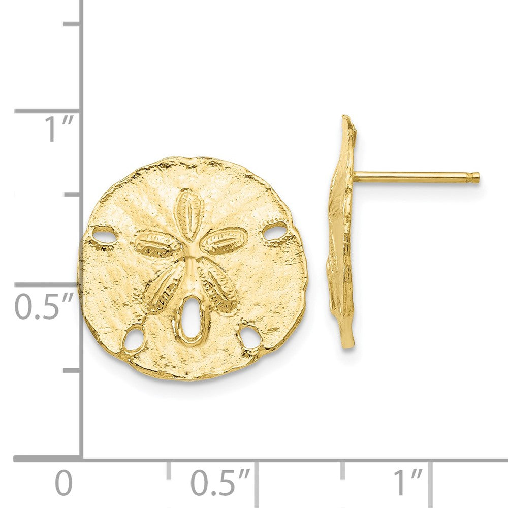 Gold Sand Dollar Post Earrings