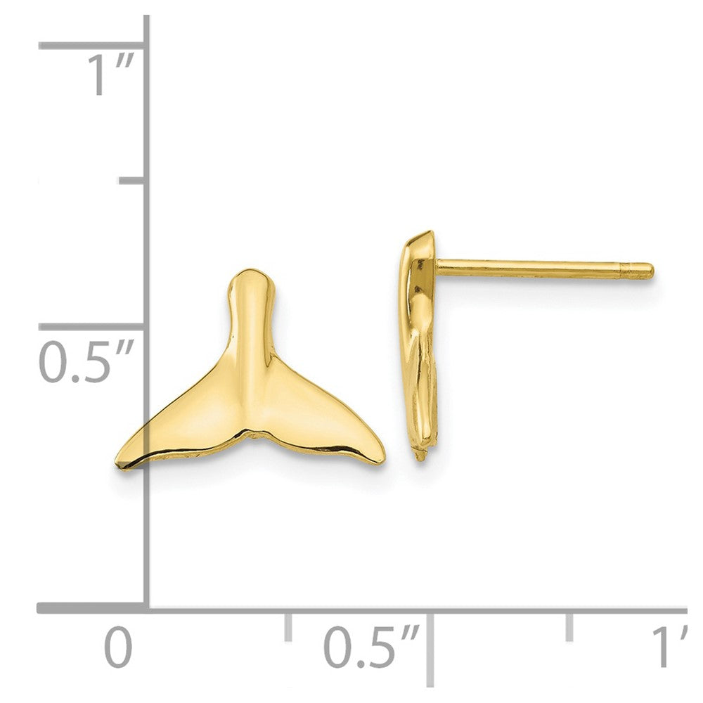 Gold Whale Tail Post Earrings